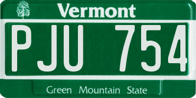 VT license plate PJU754