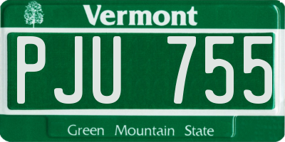 VT license plate PJU755