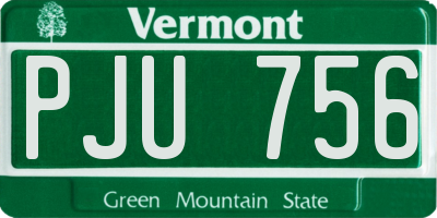 VT license plate PJU756