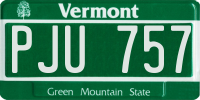 VT license plate PJU757