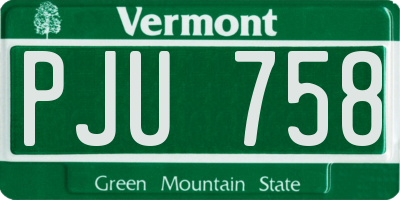 VT license plate PJU758