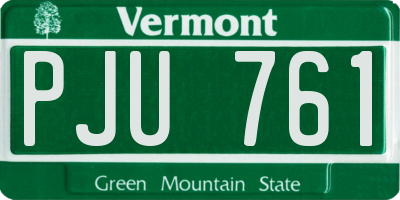 VT license plate PJU761