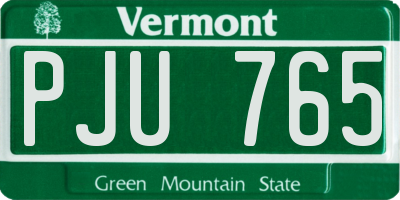 VT license plate PJU765