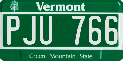 VT license plate PJU766