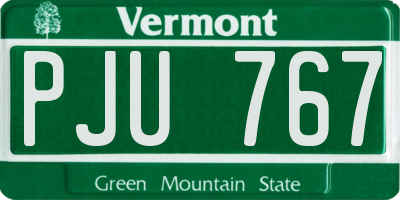 VT license plate PJU767