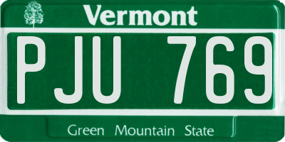 VT license plate PJU769