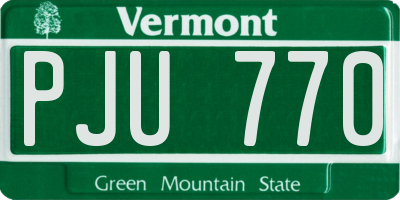 VT license plate PJU770