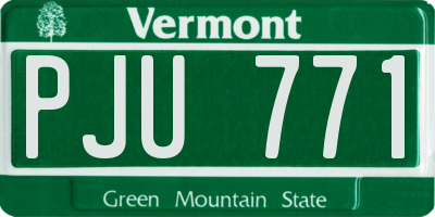 VT license plate PJU771