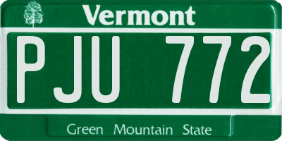 VT license plate PJU772