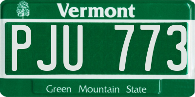 VT license plate PJU773