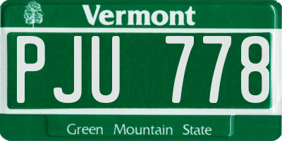 VT license plate PJU778