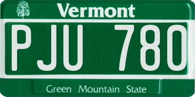 VT license plate PJU780