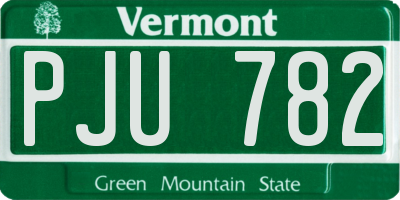 VT license plate PJU782