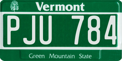 VT license plate PJU784