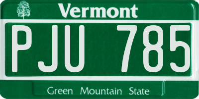 VT license plate PJU785