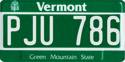 VT license plate PJU786