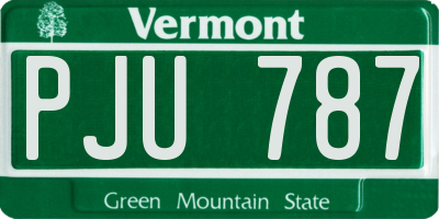 VT license plate PJU787