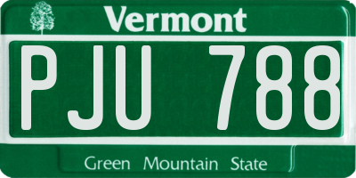 VT license plate PJU788