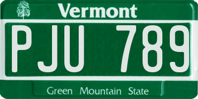 VT license plate PJU789