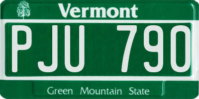 VT license plate PJU790