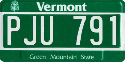 VT license plate PJU791