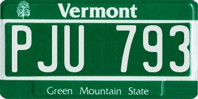 VT license plate PJU793