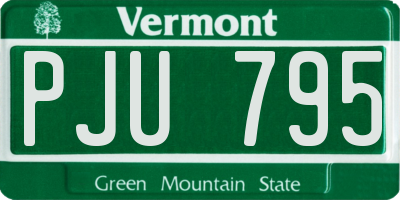 VT license plate PJU795