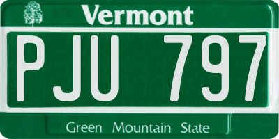 VT license plate PJU797