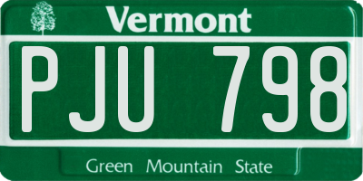 VT license plate PJU798