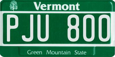 VT license plate PJU800