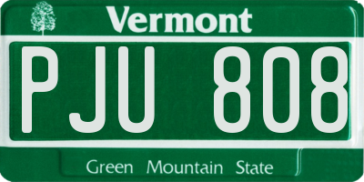 VT license plate PJU808
