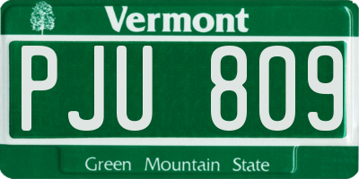 VT license plate PJU809