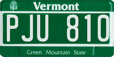 VT license plate PJU810