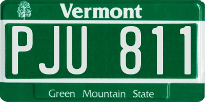 VT license plate PJU811