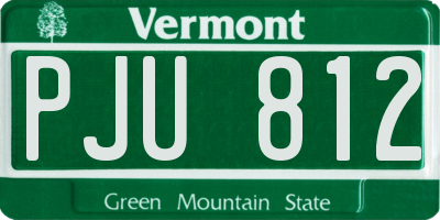 VT license plate PJU812