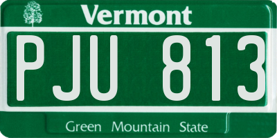 VT license plate PJU813