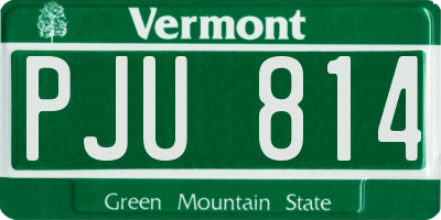 VT license plate PJU814