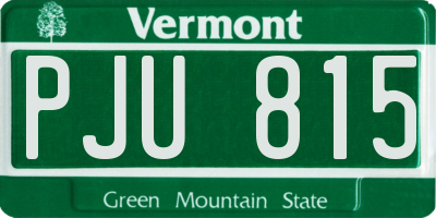 VT license plate PJU815