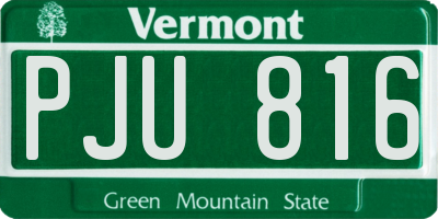 VT license plate PJU816