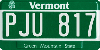 VT license plate PJU817