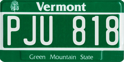VT license plate PJU818