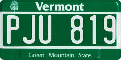 VT license plate PJU819