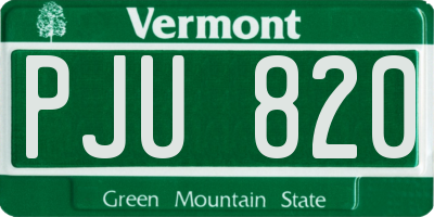 VT license plate PJU820