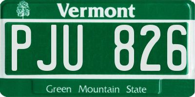 VT license plate PJU826