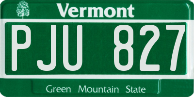VT license plate PJU827