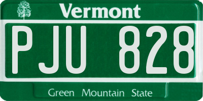 VT license plate PJU828