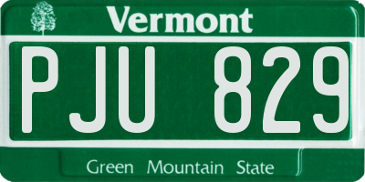 VT license plate PJU829