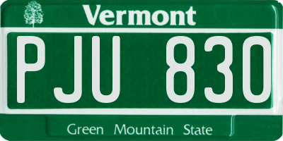VT license plate PJU830