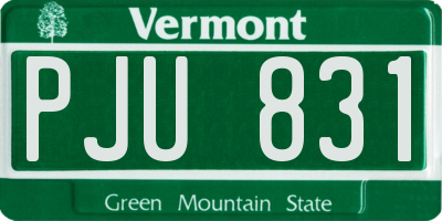 VT license plate PJU831