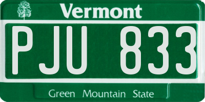 VT license plate PJU833